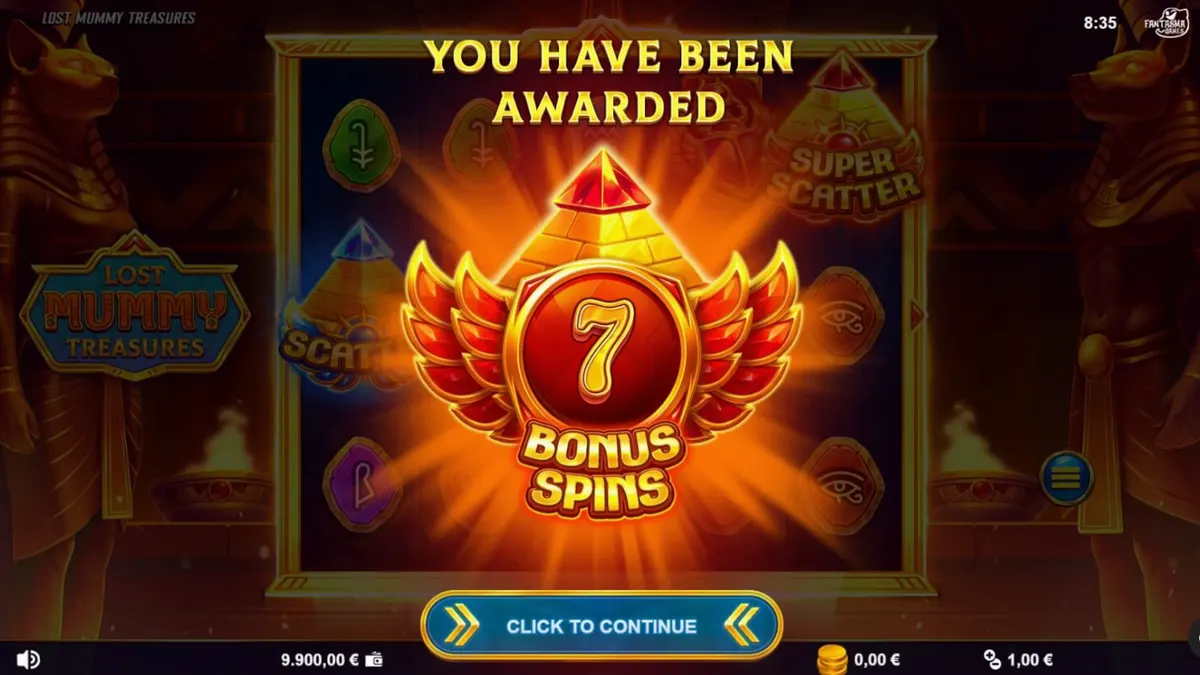 Tampilan visual slot Lost Mummy Treasures dengan tema kuil Mesir Kuno yang bercahaya.